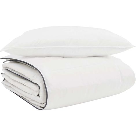 Duvet d'hiver avec oreiller 2 pcs Blanc Plume de canard (1/5)