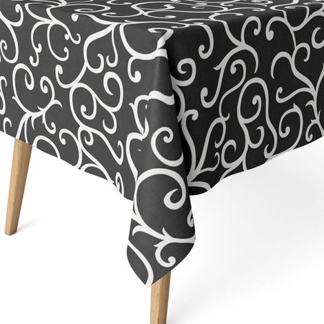 Nappe Anti-Taches enduite Coton rectangulaire 220x140 Loiret Noir (1/5)
