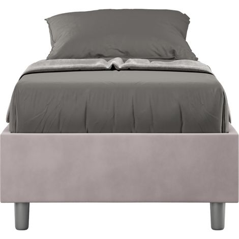Cadre de lit 39cm en microfibre Avika - Minimalisme et Modernité Sans sommier-Rose clair-90x190 (1/5)