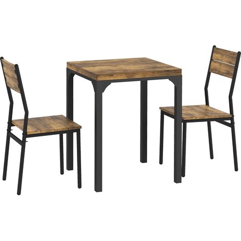 Ensemble table et 2 chaises NAMOS noir et bois (1/5)