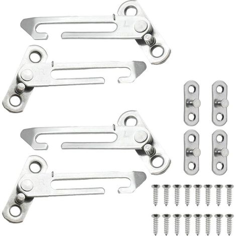 GDHZS- 4 Pièces Limiteur de Fenêtre à Battants en Acier Inoxydable,Loquet de verrouillage de sécurité pour enfants de fenêtre coulissante,pour fenêtre UPVC (1/5)