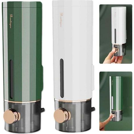 dispenser di sapone a parete, dispenser di gel doccia a parete da 450 ml senza foratura, dispenser di sapone in plastica per shampoo, gel doccia e sapone per le mani