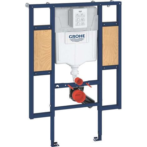 Grohe Rapid SL Bâti support pour WC, 1.13 m avec élément de fixation murale et sur rails Sans couleur, 39140000 (1/2)