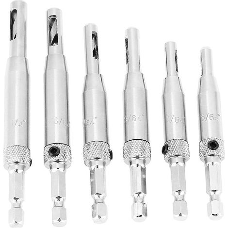 6pcs Lot Forets à Bois pour Charnière Auto-centreuse de Porte d'Armoire 5/64 7/64 9/64 11/64 13/64 1/4 (1/5)