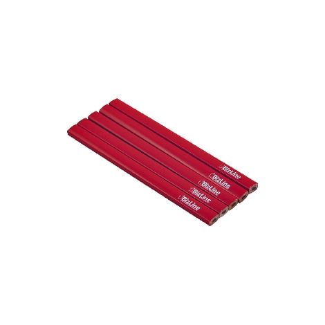 crayon menuisier - 18 cm - rouge - a l'unité - bizline 790002