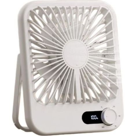 Ventilateur de bureau ultra silencieux à 100 vitesses pour dormir, ventilateur portable rechargeable de 17,3 cm avec affichage LED, tête orientable à 180° et base trépied Mini ventilateur alimenté p (1/5)