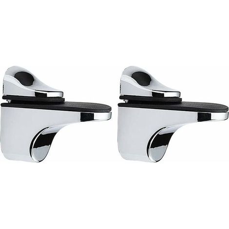 2 Stück verstellbare Glasklemme, Glasregalhalterung für 3–21 mm dicke Glas- und Holzbretter (Silber)