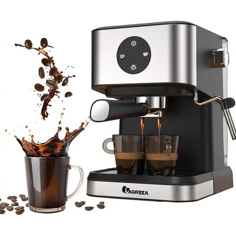 Machine à expresso de 20 bars avec mousseur à lait et baguette à vapeur, réservoir d'eau amovible de 1,4 l, machine à café semi-automatique à chauffage rapide pour cappuccino (1/4)