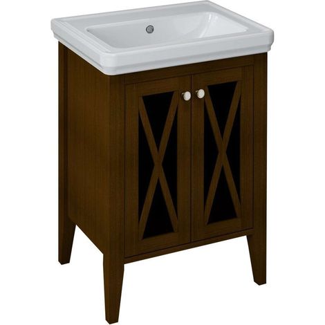 Sapho Cross - Mobiletto per lavabo 55x81x43 cm, 2 ante, faggio CR360 (1/5)