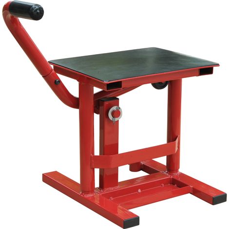 Homcom – Cric métal 28x34cm – Charge max 150kg – Hauteur réglable 30-40cm – Plateforme antidérapante – Pour motos tout terrain (1/5)