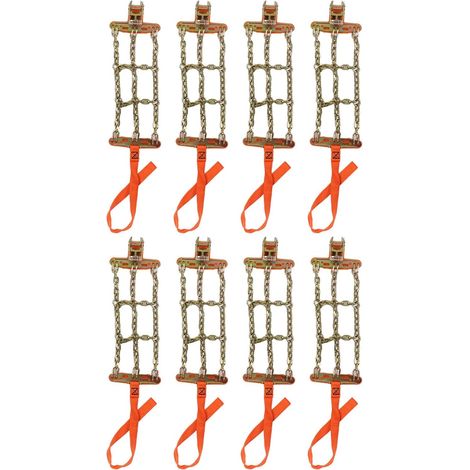 8 Packs Chaîne de Neige Antidérapante des Pneus, Chaîne de Neige de Roue en Alliage en Acier ajusté pour les Pneus de 165 Mm à 265 Mm (1/5)