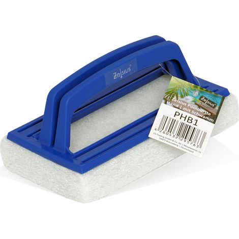 Zelsius Poolschwamm mit Griff  14,5 x 9 x 6,5 cm  Pool Handbürste mit Schwamm