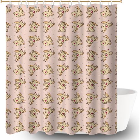 Rideau de douche imperméable en polyester 180x180 imprimé cache baignoire pour délimiter l’espace dans une salle de bain ouverte (1/5)