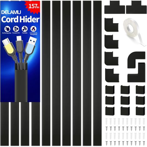 4M Goulotte Passe Cable Murale Autocollante, Cable Management, Cache Cable Fils Goulotte Electrique pour TV (1/5)