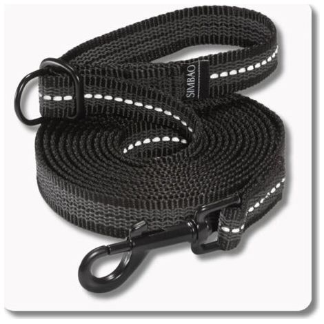 Correa Ajustable Antideslizante con Reflector 3m para Perros 15-80kg - Negro, Cierre Twistlock 86MM (1/5)