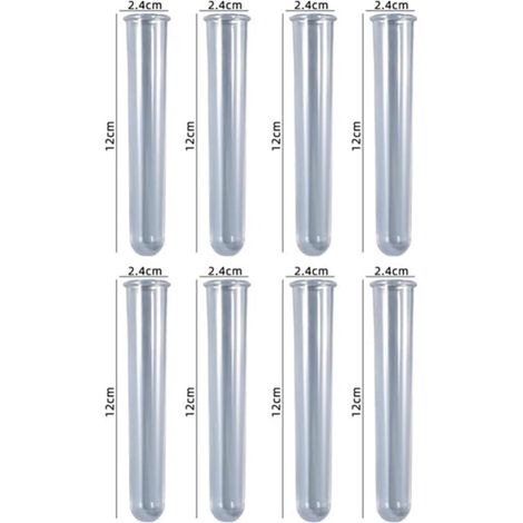 Lot de 8 tubes essai acryliques transplants pour propagation plantes, hydroponie, fenêtre bureau, 2,4x12 cm (1/5)