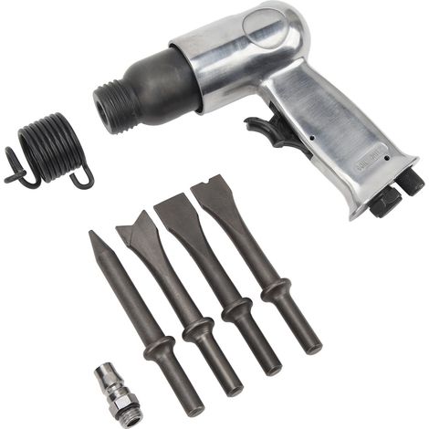 Kit Burin Pneumatique Haute Performance Chisel Marteau pour Réparation Auto Plaquettes Frein Dérouillage Canon Court 150mm (1/5)