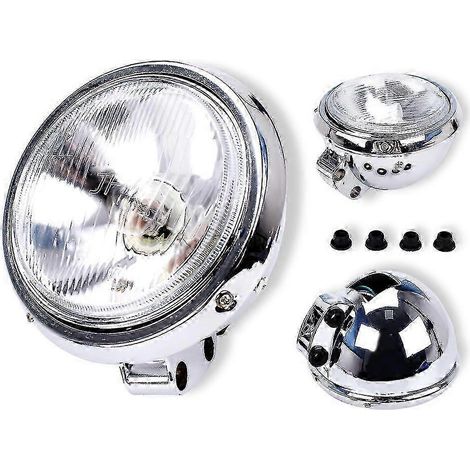 Phare universel 12 V pour moto, compatible avec Harley 883, Honda Steed VLX 400, Shadow 600 et Magna 250 (feu de position chromé). (1/4)