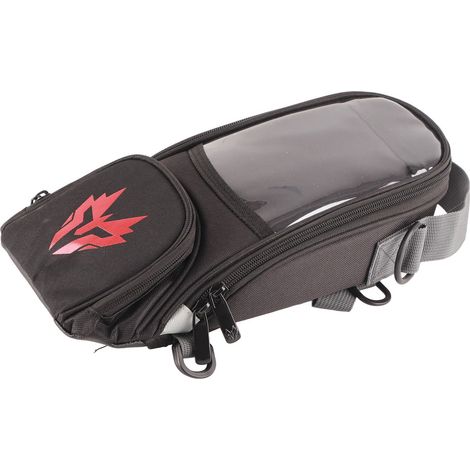 Sacoche de réservoir magnétique pour moto, en tissu Oxford haute résistance, grande capacité 4,5 L, avec système de navigation intégré, rouge. (1/5)