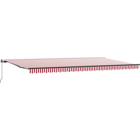 Maison Exclusive - Einziehbare Markise Rot und Weiß 600 x 350 cm