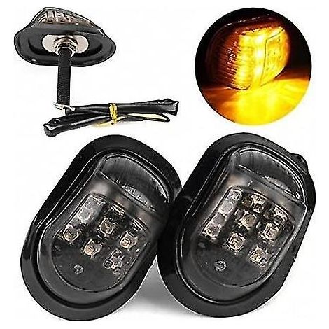 Clignotants pour moto - Maso Lot de 2 LED ambre 12 V pour moto - Noir (1/5)