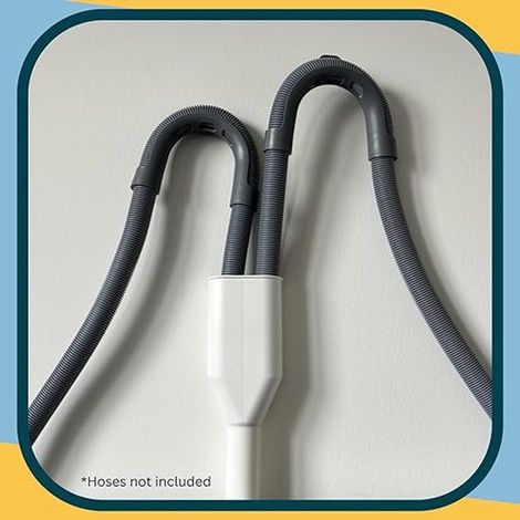 Desagüe en Y，Doble tubo de desagüe，Distribuidor de agua de 2 vías，Divisor de desagüe，Distribuidor de agua en Y，Apto para lavadora，Blanco (1/4)