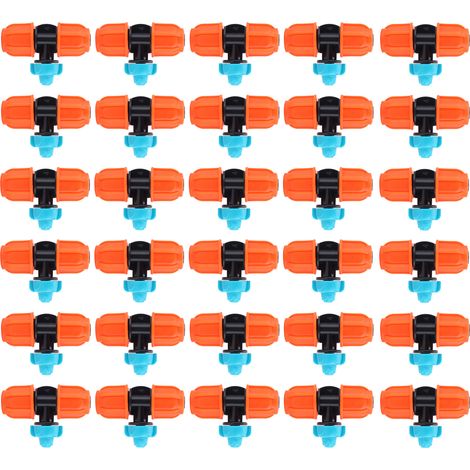 30 Pièces Buse de Brumisation Triple pour Arrosage Jardin, Tête d'Irrigation Sprinkler Adaptable Tuyau 9/12 (1/5)