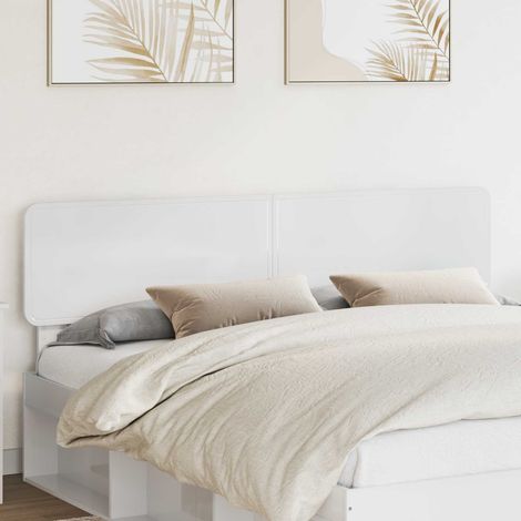 Tête de lit-Panneau de lit Blanc Brillant 180 cm Bois d'ingénierie 411015 (1/5)