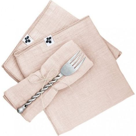 Lot 3 serviettes de table en gaze de coton Guimauve