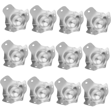 12 protège-coins pour meubles, fer, argenté, rond, pour tables (1/5)