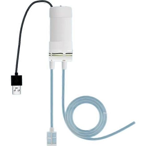 Pompe de changement d'eau submersible USB pour aquarium avec tuyau de 3 m et 6 mm et filtre en acier inoxydable, outil de nettoyage pour aquarium ( ) (1/5)