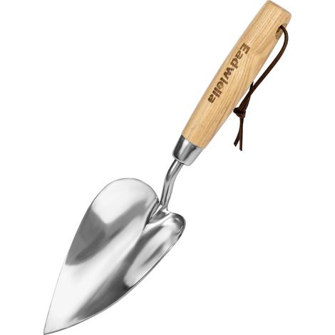 Outils de jardinage Pelle en acier inoxydable avec manche ergonomique en bois antidérapant. La truelle à fleurs est l'outil de jardinage idéal pour planter dans des pots ou dans le jardin (1/5)