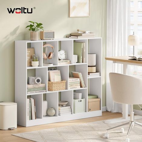 WOLTU Libreria dal Design Moderno con 13 Cubi Bianco (1/5)