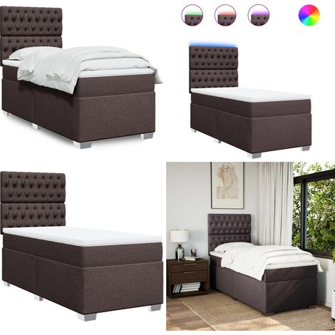 Boxspringbett mit Matratze Dunkelbraun 100x200 cm Stoff - Boxspringbett - Doppelbett - Bettenrahmen - Lattenrost - Matratze - Home & Living (1/5)
