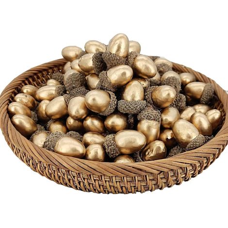 50pcs Künstliche Eichel-Deko Gold Weihnachten Hochzeit Thanksgiving (1/5)