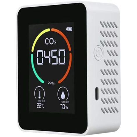 Détecteur de CO2, Détecteur de température et d'humidité, Test de qualité de l'air, Moniteur de dioxyde de carbone,Moniteur de température (1/5)