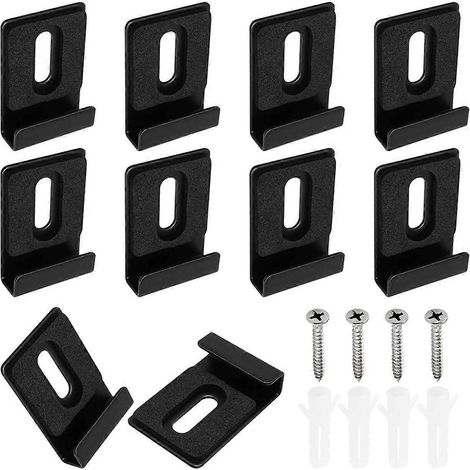Kit de fixation pour miroir robuste (10 pièces), clips de fixation muraux, noir, pour miroir à un trou (1/4)