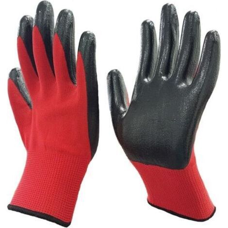 Lot de 12 Gants de protection du travail, 23cm gants épais en nylon, résistants à l'usure et antidérapants
