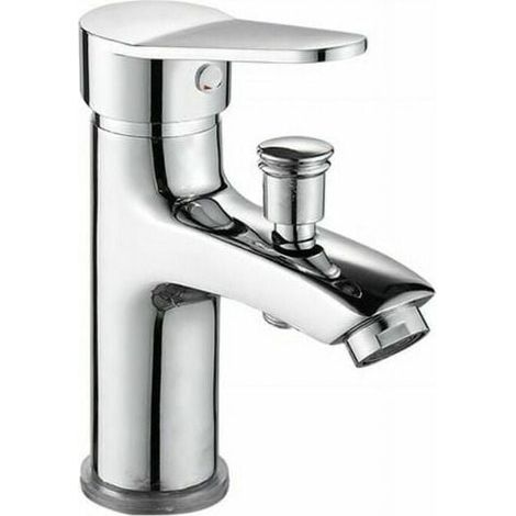 Single-hole chrome bath/shower mixer tap, single-lever bath mixer