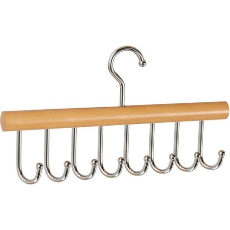 Cintre en bois à plusieurs crochets, cintre multifonctionnel pour armoire, étagère de rangement peu encombrante (1/5)