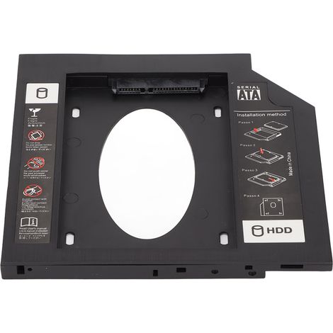 Baie de disque dur HDD Caddy Bay General 9,5 mm 2,5 pouces SATA vers SATA pour second disque dur/SSD, compatible avec les ordinateurs portables et les lecteurs CD/DVD-ROM. (1/5)