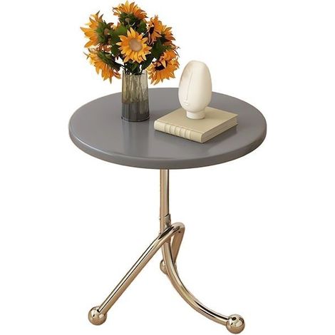 Table basse ronde en acier inoxydable pour salon, petite table de café design et moderne, meuble d'appartement créatif (1/3)