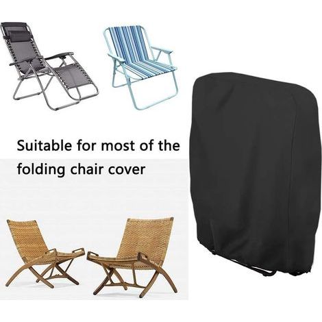 Housse de chaise pliante, protection imperméable pour mobilier de jardin, housse de chaise longue relaxante en tissu Oxford 210D, imperméable, coupe-vent et résistante aux UV (1/5)