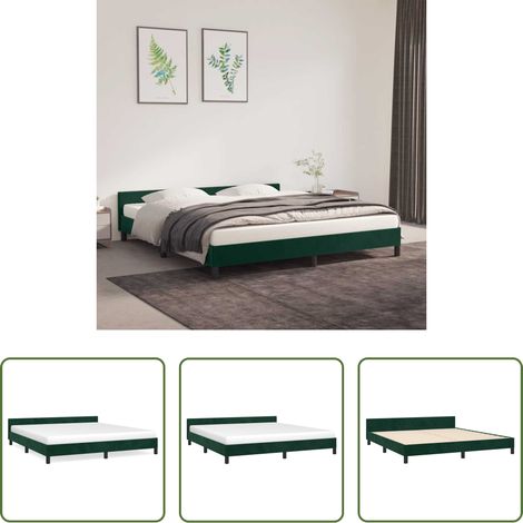 Cadre de lit - Cadre de lit sans matelas vert foncé 180x200 cm velours (1/5)