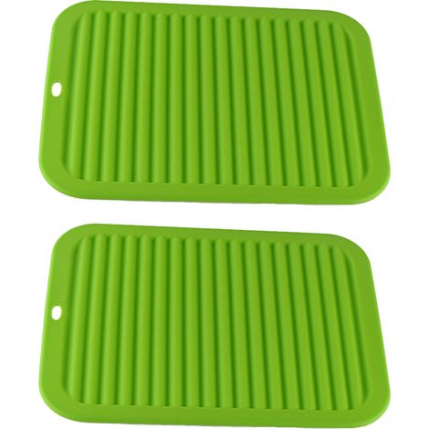 Dessous de plat polyvalent - Dessous de plat en silicone résistant à la chaleur - Supports de cuisson durables et flexibles pour plan de travail de cuisine, vert