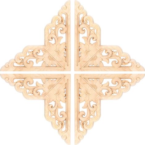 Applique décorative en bois sculpté, style européen raffiné, pour (1/5)