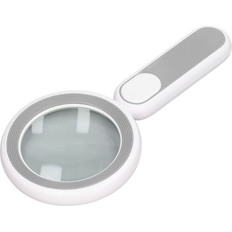Loupe éclairante 20X LED USB, tactile, gris-blanc, pour lecture et bijoux (1/5)