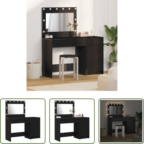Schminktisch Schwarz - Schminktisch 2 pcs Schwarz 40 x 41 x 75 cm Holzwerkstoff (1/5)