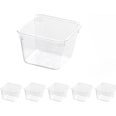 5er-Pack transparente, quadratische, stapelbare Aufbewahrungs- und Organizerboxen (7,5 x 7,5 x 5,6 cm) (1/5)
