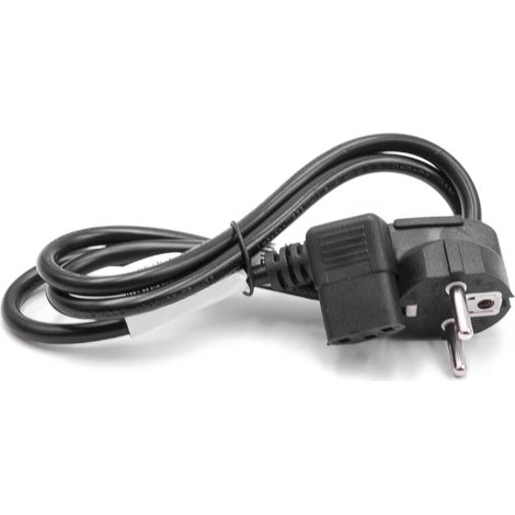vhbw Netzkabel Schutzkontaktstecker für Kaltgeräte z.B. PC Monitor Computer Drucker - C13 Buchse, 1 m, Gewinkelt (1/2)